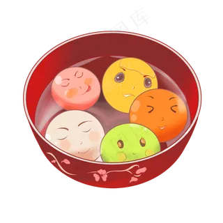 元宵节卡通可爱汤圆,免抠元素
