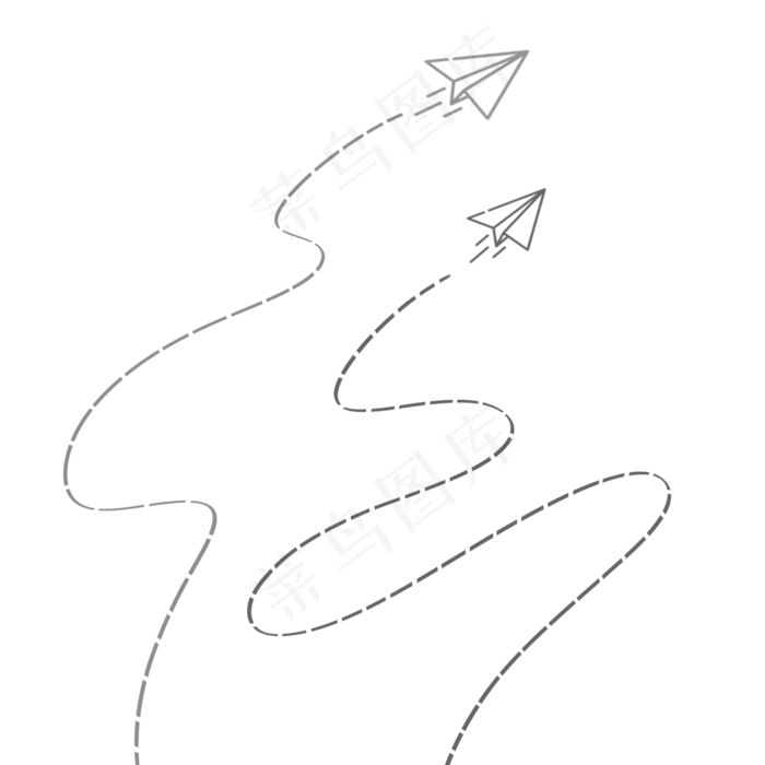 虚线飞机,免抠元素(2000*2000px 300 dpi )psd模版下载