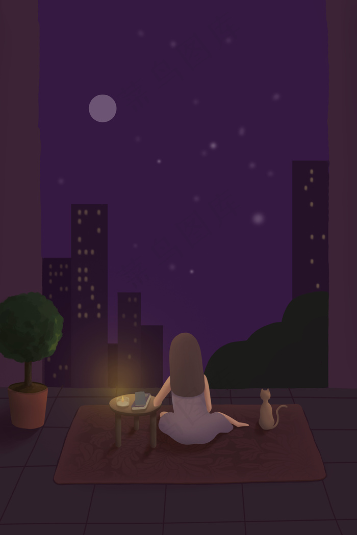紫色系地球日夜晚配图(3545X5315(DPI:300))psd模版下载