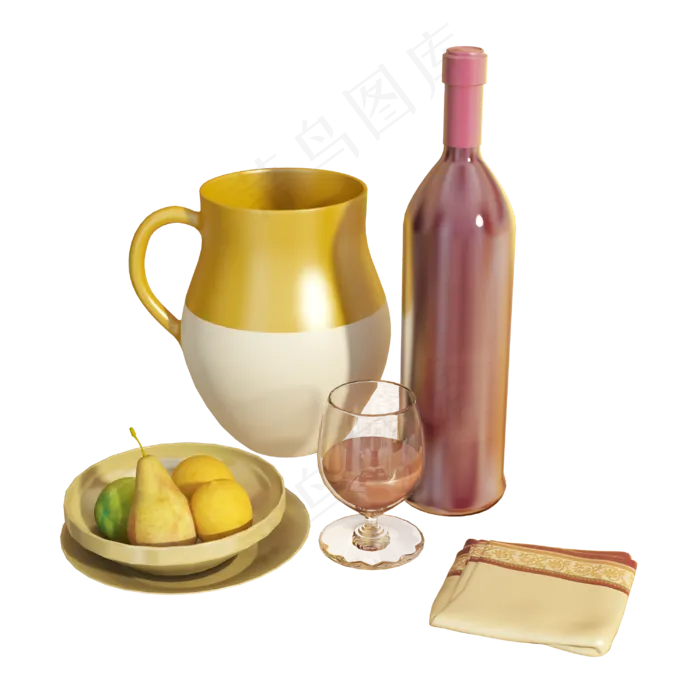 各种餐具红酒组合(3000X3000(DPI:72))psd模版下载