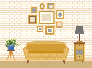 通用节日多彩卡通风家居,免抠元素