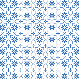 青花素淡雅平铺纹样