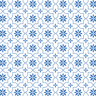 青花素淡雅平铺纹样