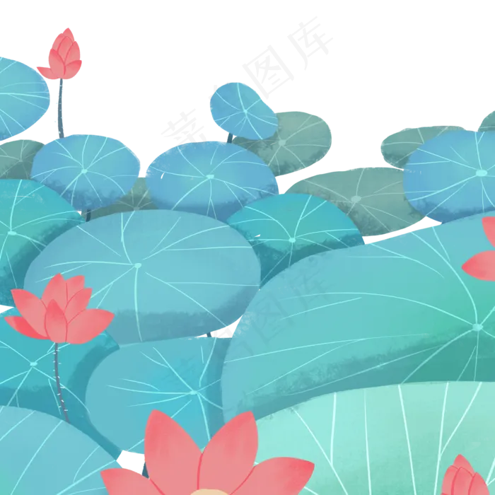 荷叶和荷花(2000X2000(DPI:300))psd模版下载