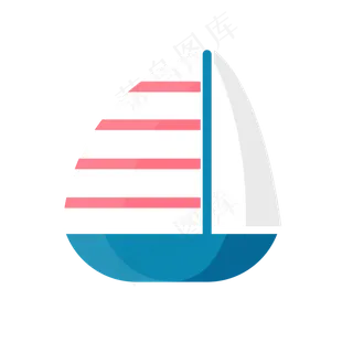 夏天暑假大海帆船免扣素材