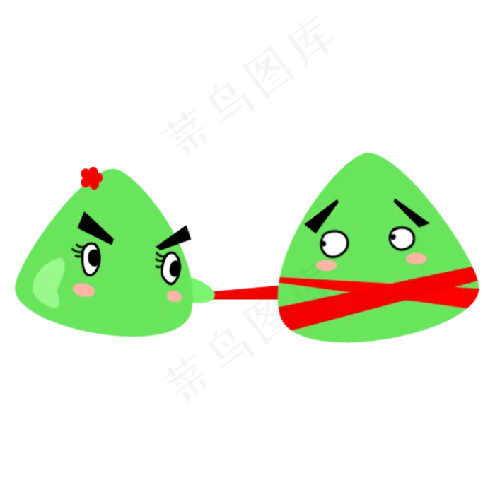 两个顽皮的小粽子免抠图(2000X2000(DPI:300))psd模版下载