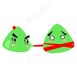 两个顽皮的小粽子免抠图