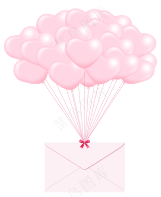 心形气球与信封png素材