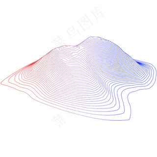 抽象创意彩色渐变线条图案元素,免抠元素
