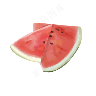 两块写实类西瓜手绘