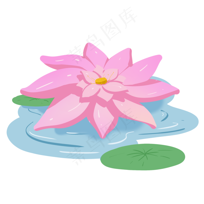 漂亮的荷花手绘插画