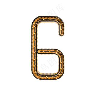 黑金倒计时周年庆数字6