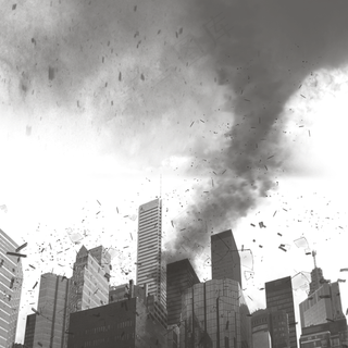 灾难龙卷风乌云闪电地震元素,免抠元素