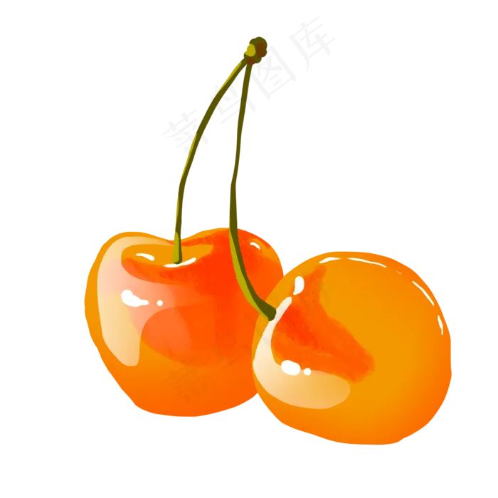 橘黄色的车厘子(2000X2000(DPI:300))psd模版下载
