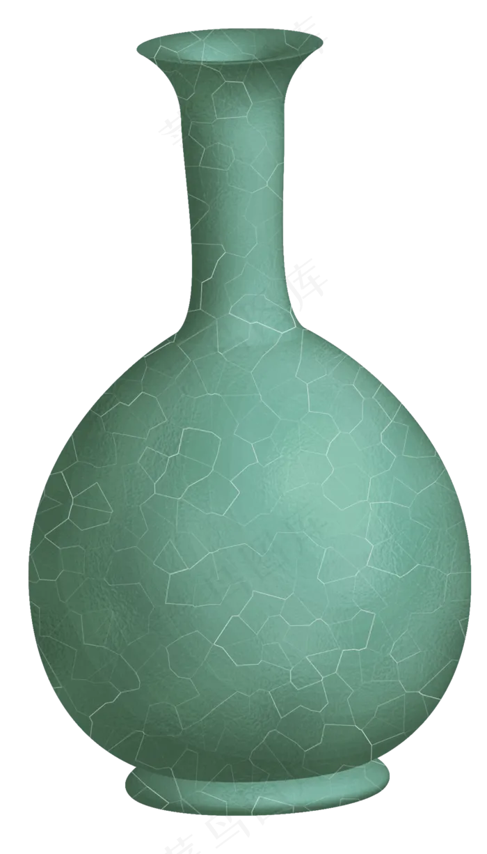 中国风绘制古董玉花瓶,免抠元素(2936*5143px 300 dpi )psd模版下载