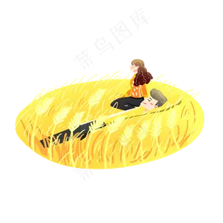 芒种麦子躺着麦田素材