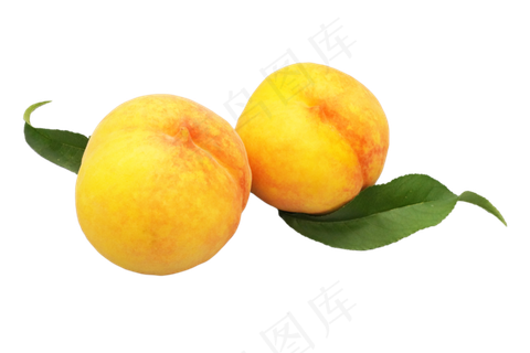 两颗黄桃食物