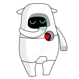 卡通捂着嘴巴的机器人免扣图,免抠元素