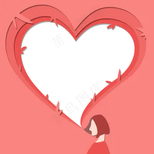 三八妇女节立体剪纸边框糖果色红,免抠元素