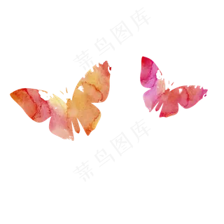 手绘水彩蝴蝶矢量