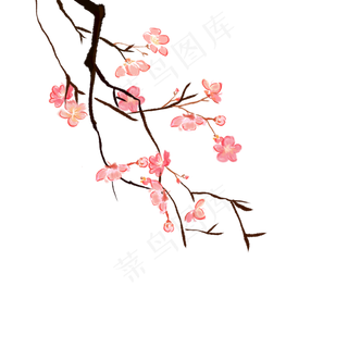 水墨清新梅花素材