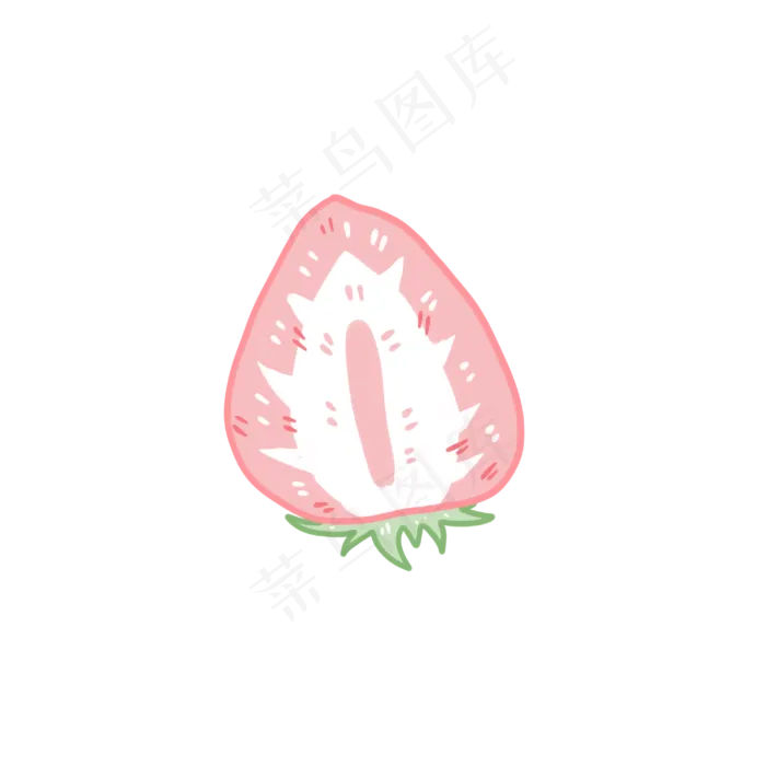 切开的半个草莓水(3000X3000(DPI:299))psd模版下载