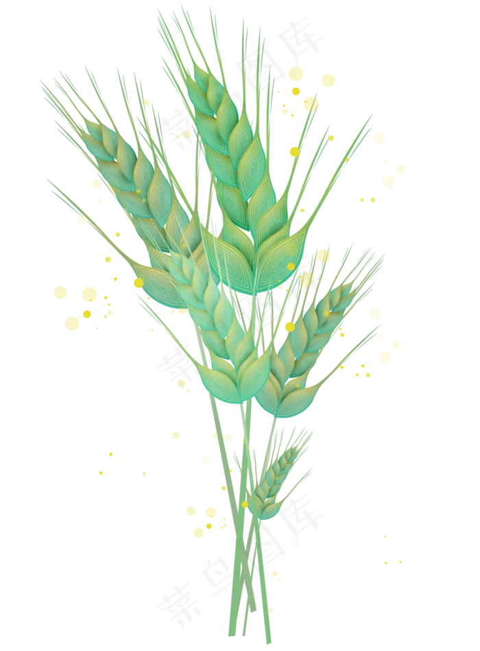 绿色麦穗(2000X2712(DPI:300))psd模版下载