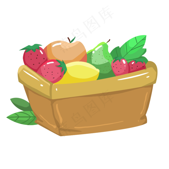 一篮框新鲜水果