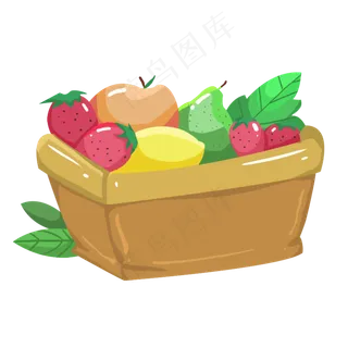 一篮框新鲜水果