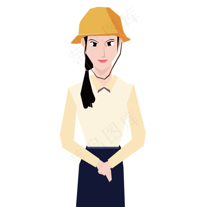 五一劳动节工人女性形象(2000*2000px 300 dpi )ai矢量模版下载