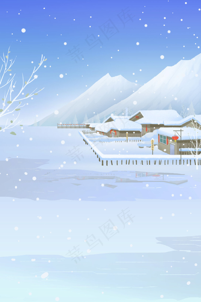 大寒冬季风景雪景