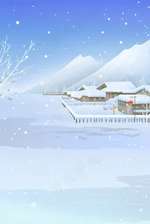 大寒冬季风景雪景