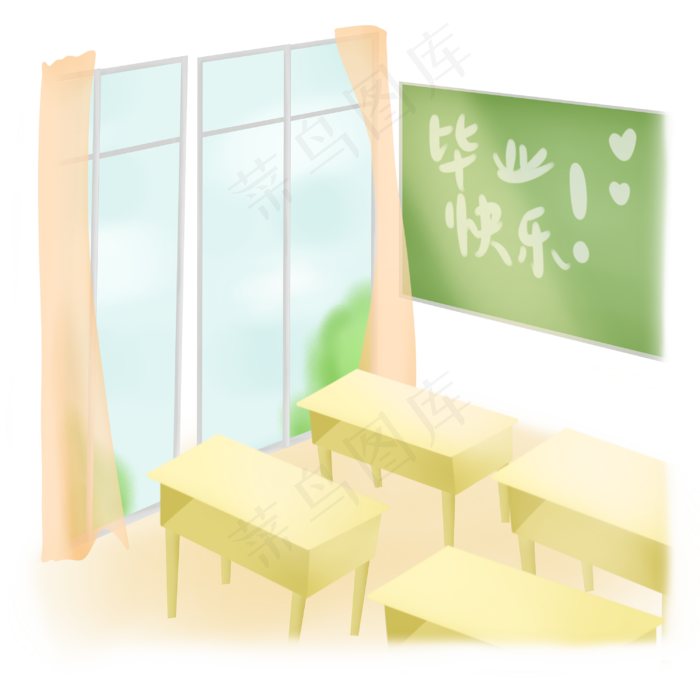 空教室窗户外的天空(3000X3000(DPI:300))psd模版下载