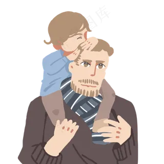 父亲节爸爸扛着儿子