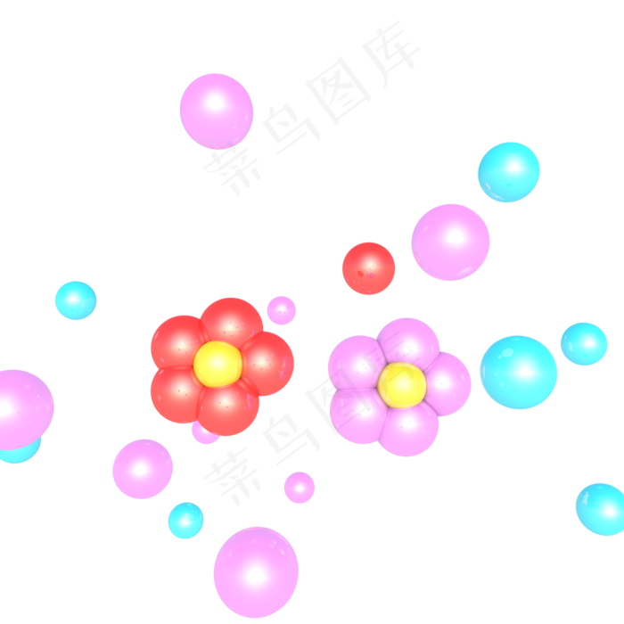 C4D儿童节装饰花朵