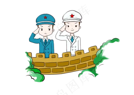 建军节建军节长城军人素材