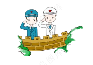 建军节建军节长城军人素材