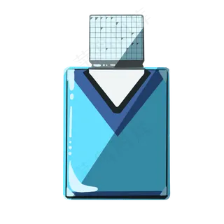 父亲节蓝色扁平商务玻璃瓶香水免