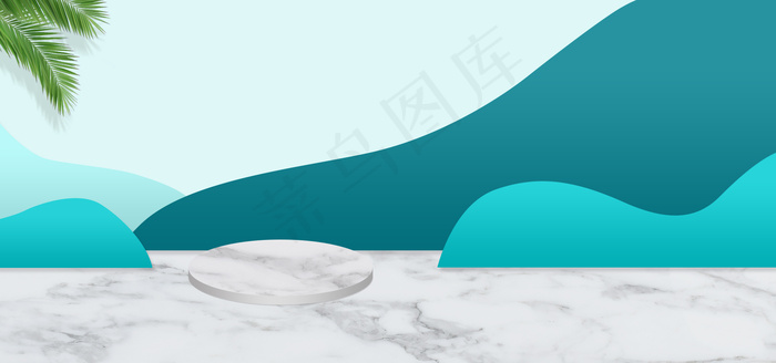 夏日大理石banner(1920*900px 	       )psd模版下载