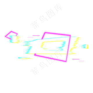 几何边框装饰故障风,免抠元素