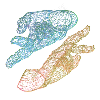 科技智能双手魔幻数据点状黄色蓝,免抠元素