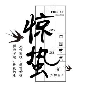 二十四节气惊蛰创意毛笔字