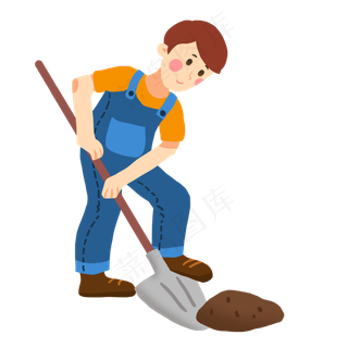 植树节铲土免抠PNG素材