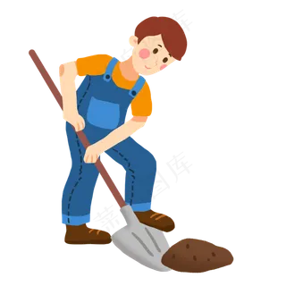植树节铲土免抠PNG素材