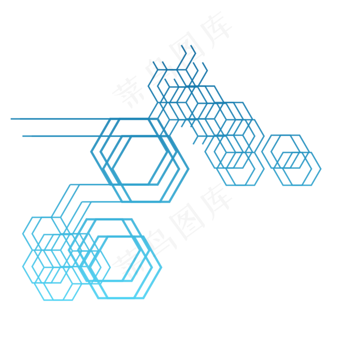 蓝色科技不规则蜂窝图形