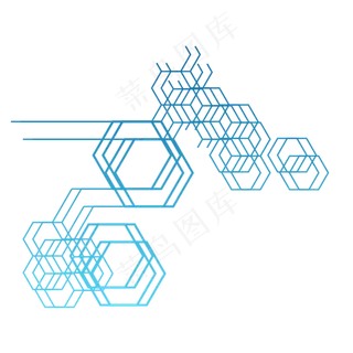 蓝色科技不规则蜂窝图形