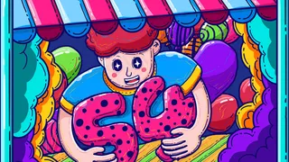 54青年节创意数字涂鸦少年