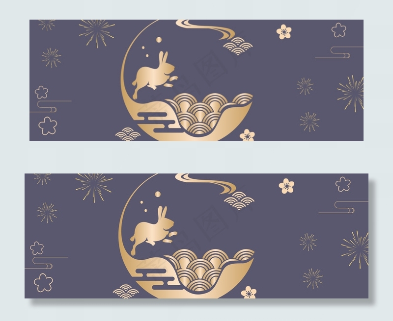 中秋节复古描金海报背景