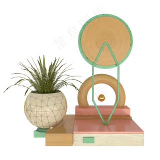 c4d立体家居电商装饰舞台免费