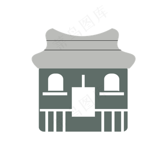 日本风格建筑卡通装饰元素